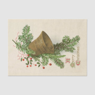 Vintage Christmas Bell (Evergreen) Tissue Paper