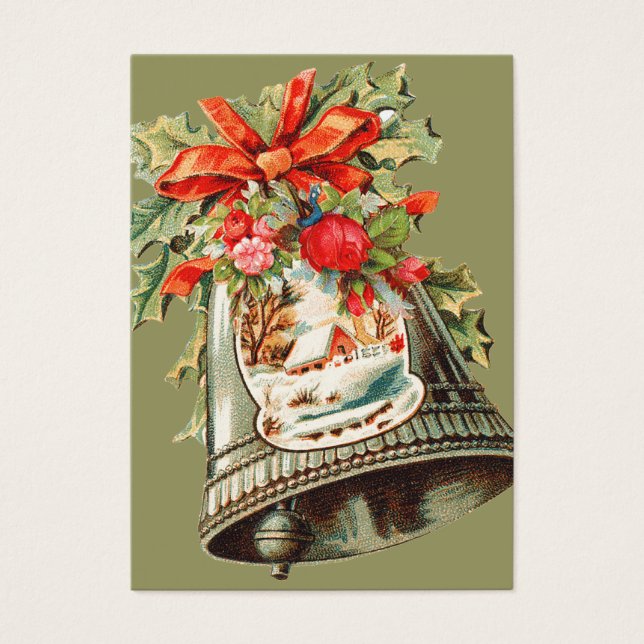 Vintage Christmas Bell Gift Tags (Front)