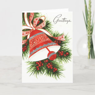 Vintage Christmas Bell Holiday Card