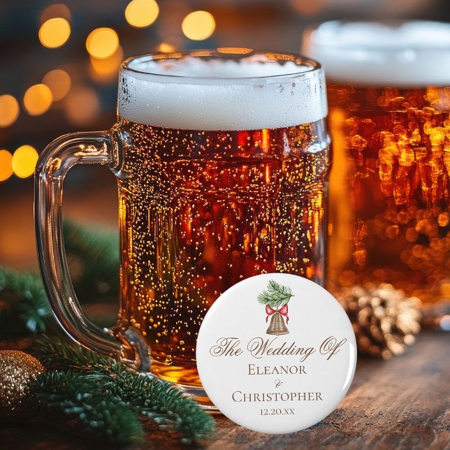 Vintage Christmas Bell Minimalist Holiday Wedding Bottle Opener (Creator Uploaded)