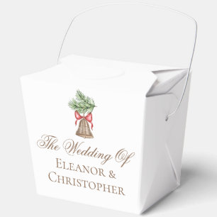 Vintage Christmas Bell Minimalist Holiday Wedding Favour Box