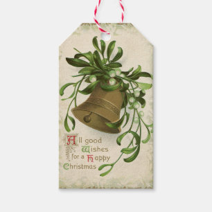 Vintage Christmas Bell (Mistletoe) Gift Tag