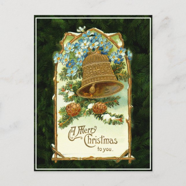 Vintage Christmas Bell Postcard (Front)