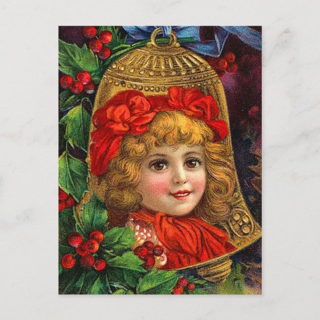 Vintage Christmas Bell Postcard (Front)