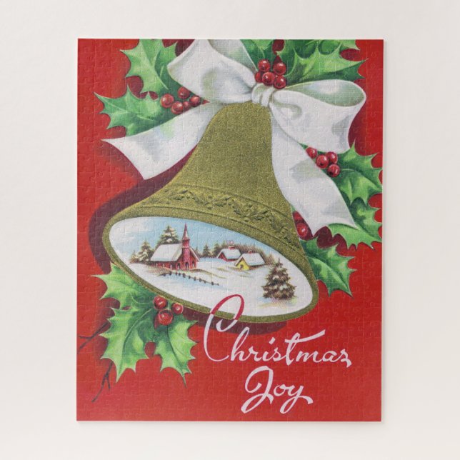 Vintage Christmas bells festive Family puzzle (Vertical)