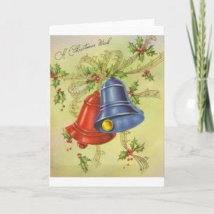 Vintage Christmas Bells Greeting Card
