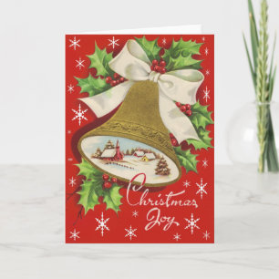 Vintage Christmas Bells Holiday Card