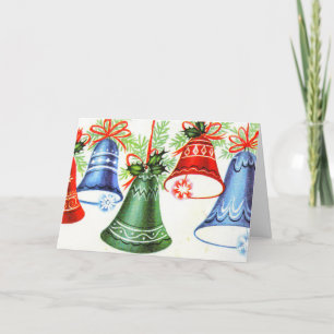 Vintage Christmas Bells Holiday Card