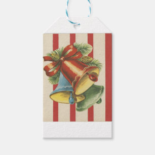 Vintage Christmas Bells with Red And White Stripe Gift Tags