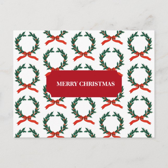 Vintage Christmas Berry Wreath Holiday  (Front)