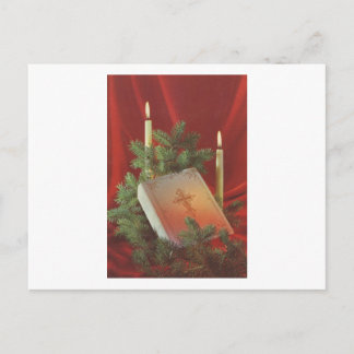 Vintage Christmas Bible Holiday Postcard