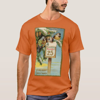 Vintage Christmas Birds T-Shirt
