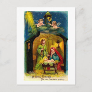 Vintage Christmas Birth of Jesus Holiday Postcard