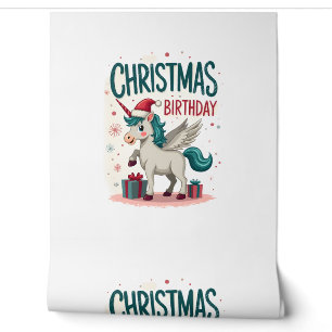Vintage Christmas Birthday Girl Unicorn Cute Holid Wallpaper
