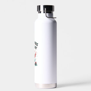 Vintage Christmas Birthday Girl Unicorn Cute Holid Water Bottle