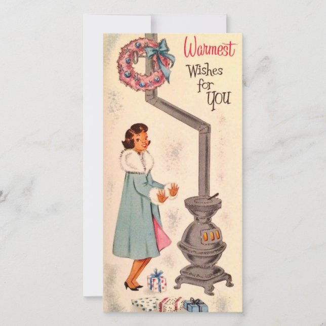 Vintage Christmas Black African American Girl Holiday Card (Front)