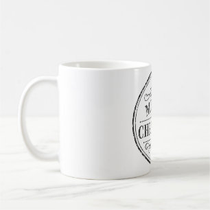 vintage christmas black and white mug