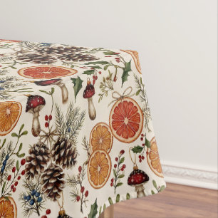 Vintage Christmas Botanicals Tablecloth