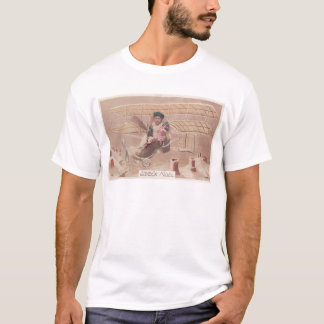 Vintage Christmas Boy Flying Airship Fantasy T-Shirt