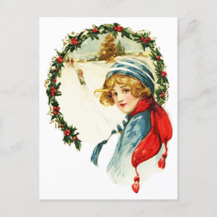 Vintage Christmas Boy Postcard