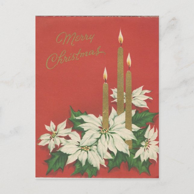 Vintage Christmas Candle Trio Card (Front)
