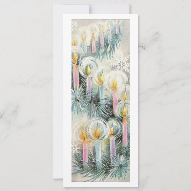 Vintage Christmas Candles  Holiday Card (Front)