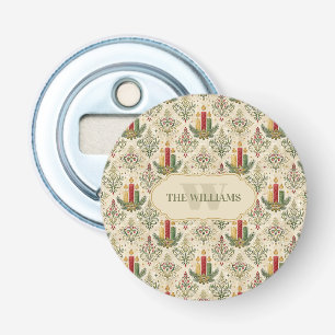 Vintage Christmas Candles & Ornaments Monogram Bottle Opener