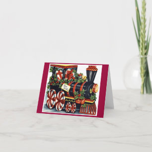 Vintage Christmas Candy Train Holiday Card