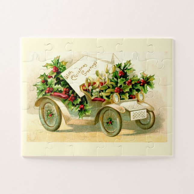 Vintage Christmas car Jigsaw Puzzle (Horizontal)