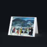 Vintage Christmas card<br><div class="desc">Vintage art  "Love of Winter" (1914) by American realist painter George Wesley Bellows. One of a large collection of vintage art themed & original designs on PhoenixRetro.</div>
