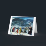 Vintage Christmas card<br><div class="desc">Vintage art  "Love of Winter" (1914) by American realist painter George Wesley Bellows. One of a large collection of vintage art themed & original designs on PhoenixRetro.</div>