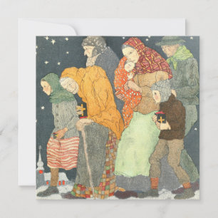 Vintage Christmas Card   Carol Singers