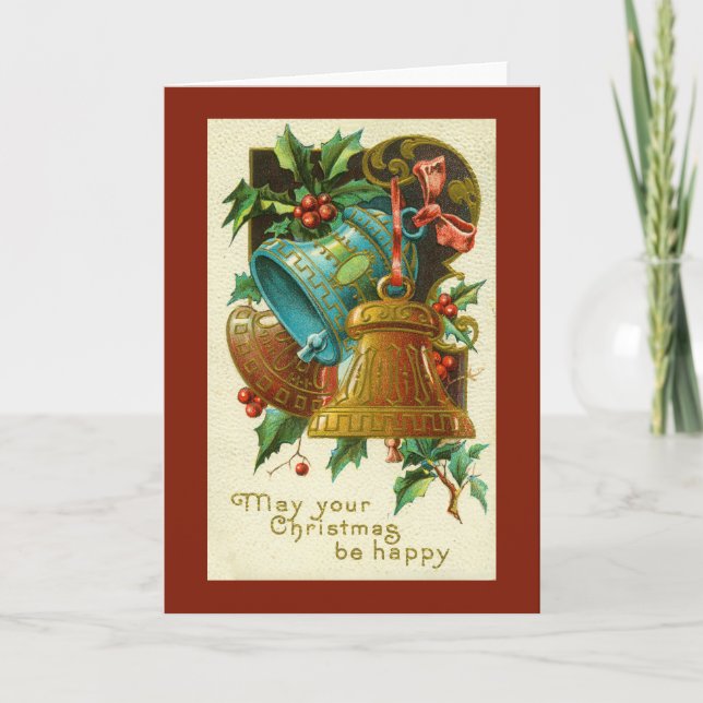 Vintage Christmas Card | christmas bells (Front)