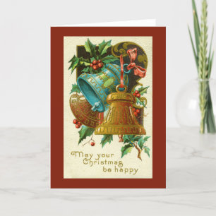 Vintage Christmas Card christmas bells