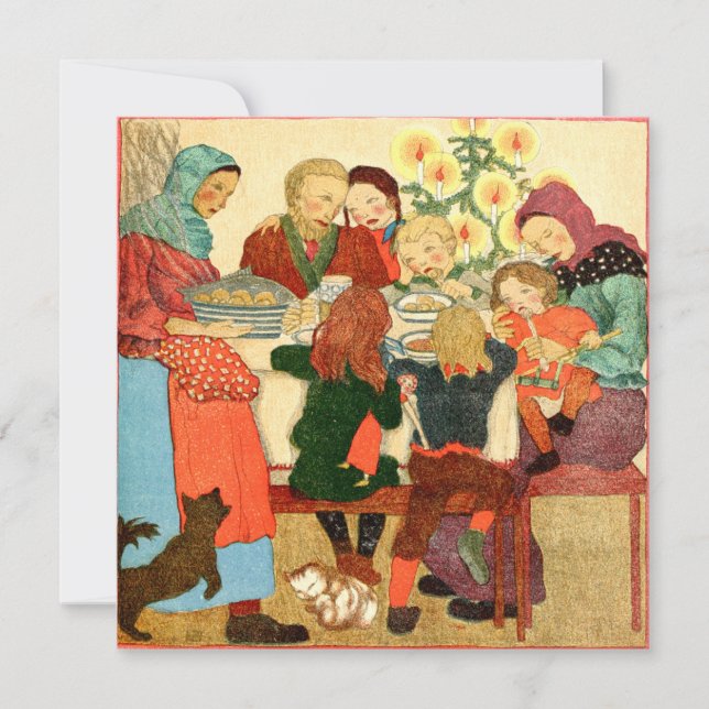 Vintage Christmas Card | Christmas Diner (Front)