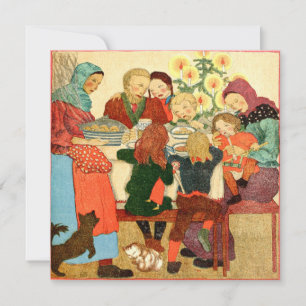 Vintage Christmas Card   Christmas Diner