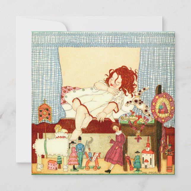 Vintage Christmas Card | Christmas Morning Toys (Front)