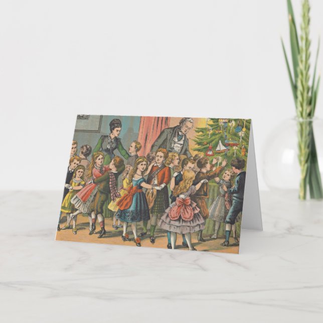 Vintage Christmas Card | Christmas party dance (Front)