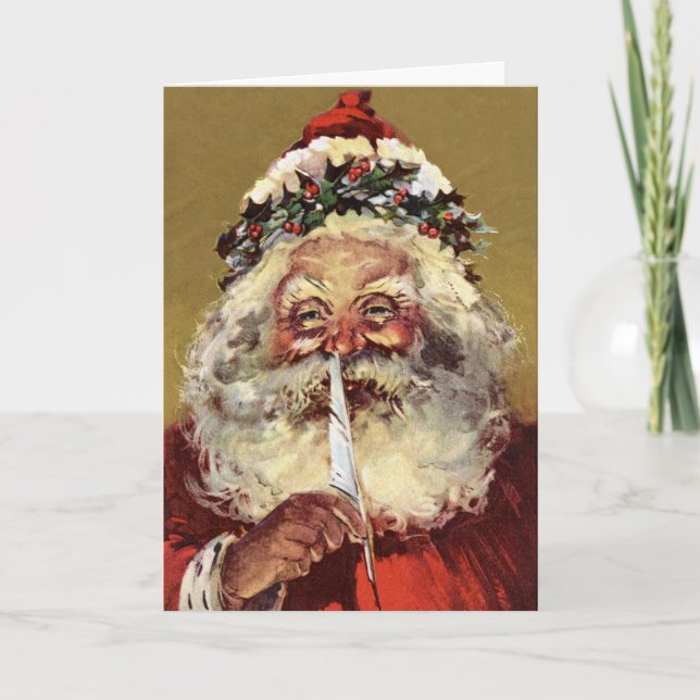Vintage Christmas Card German Santa (Front)