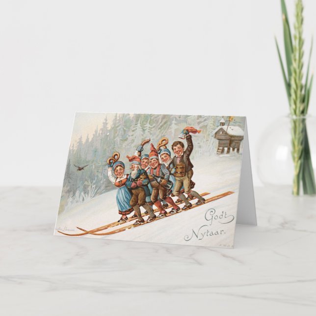 Vintage Christmas Card | Glædelig Jul Norway (Front)