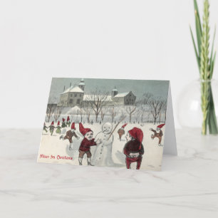 Vintage Christmas Card   Glædelig Jul Norway