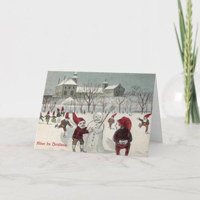 Vintage Christmas Card | Glædelig Jul Norway (Front)