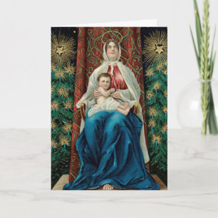 Vintage Christmas Card Madonna and Child