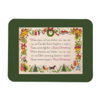 Vintage Christmas Card Magnet