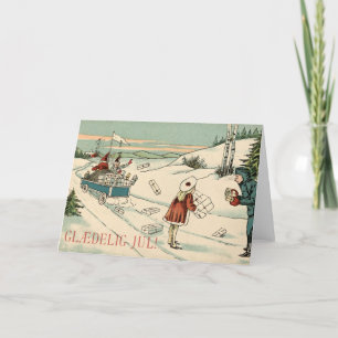 Vintage Christmas Card Norway   Glædelig Jul