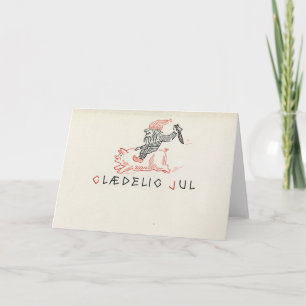 Vintage Christmas Card Norway   Glædelig Jul