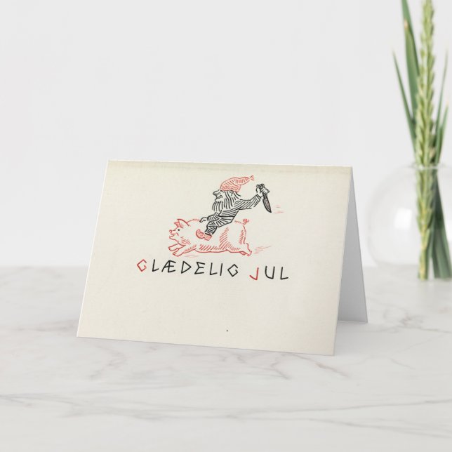 Vintage Christmas Card Norway | Glædelig Jul (Front)