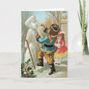 Vintage Christmas Card Russian Kids