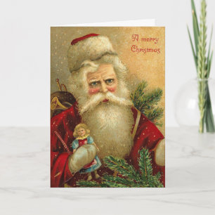 Vintage Christmas Card Santa