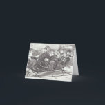 Vintage Christmas Card SLEIGH BELLES (1869)<br><div class="desc">Vintage Christmas Card - Christmas [Sleigh] Belles (Wood Engraving) - after Winslow Homer (1869) original vintage Winter theme traditional Christmas festive fine art. TRANSFER DESIGN TO ANY OTHER PRODUCT. Authentic, original famous paintings (oil and watercolour), lithographs, ink on paper and etchings by the world's best artists. Visit "My Vintage Christmas"...</div>